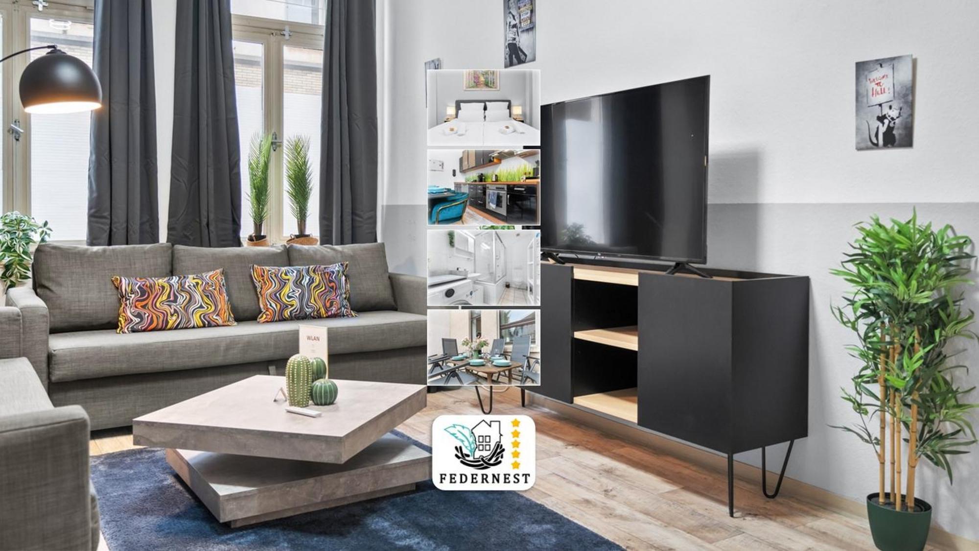 Tolles Design, Hochwertig, Vollausstattung, 3 Zimmer, Grosses Bad & Gaeste-Wc, Grosse Kueche, 3 X Smart Tv, 11 Min Zum Hbf Duisburg Exterior foto